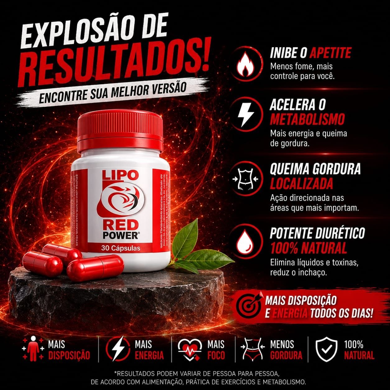 Lipo Red Power - Suplemento termogênico natural